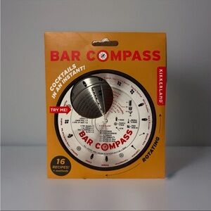 Bar Compass Kikkerland Home Stainless Steel Cocktail Recipe Drinks Tool NEW